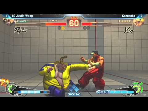 [EVO 2012 SSFIV AE Top 256] EG Justin Wong (Rufus) vs Kazunoko (Yun)