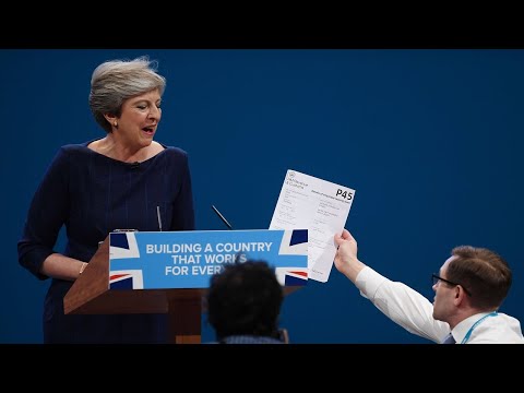 Theresa May's Conservative speech stumbles