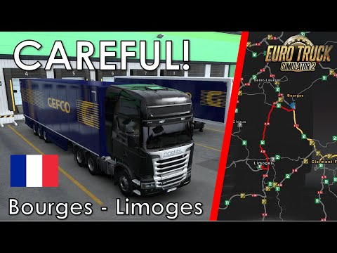 RAINY Delivery From Bourges To Limoges - Trip Around France (Part 1) - Euro Truck Simulator 2
