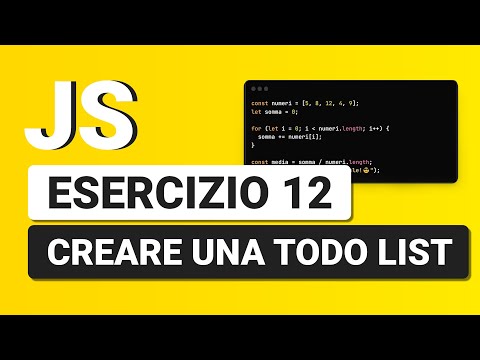 Creare una TODO List - Esercizio Javascript 12 con Soluzione