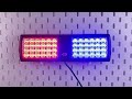 Vnitřní LED predátor 12/24V na sluneční clonu - 48x 1W LED modro-červený (300 x 90 x 16mm) - Video Youtube