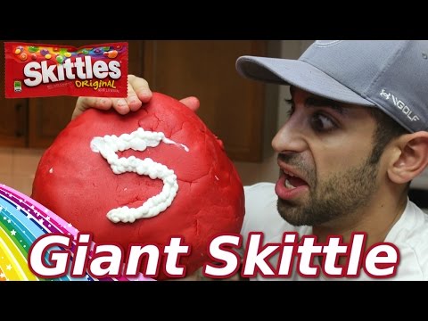 (HUGE) DIY GIANT 5LB SKITTLE | HOW TO MAKE THE WORLDS LARGEST SKITTLES | GIANT RAINBOW CANDY