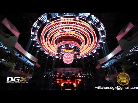 Amazing light show in night club Le chic