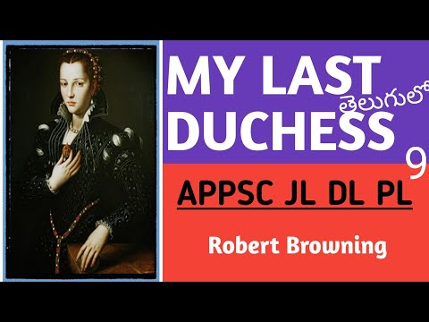 My Last Duchess👩 by Robert Browning in TELUGU I APPSC JL DL PL Video