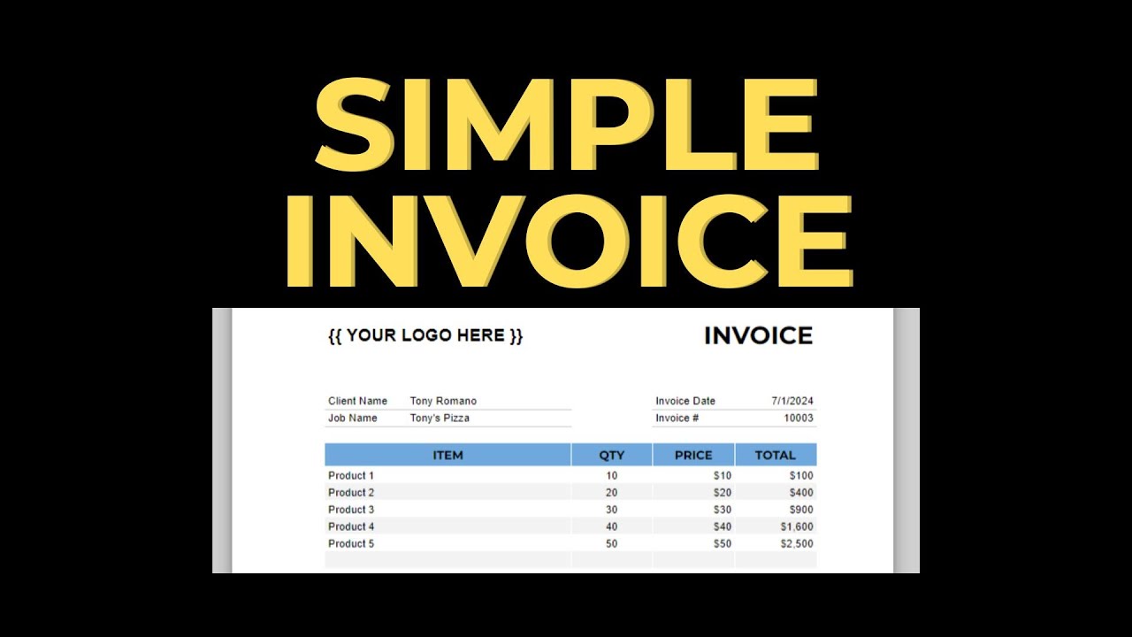 Invoice Template Tutorial in Google Sheets