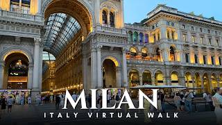 Summer in Milan 🇮🇹 Evening Walk in Via Dante & Duomo • 4K UHD