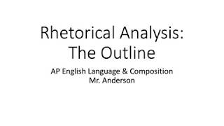 Rhetorical Analysis Essay Outline