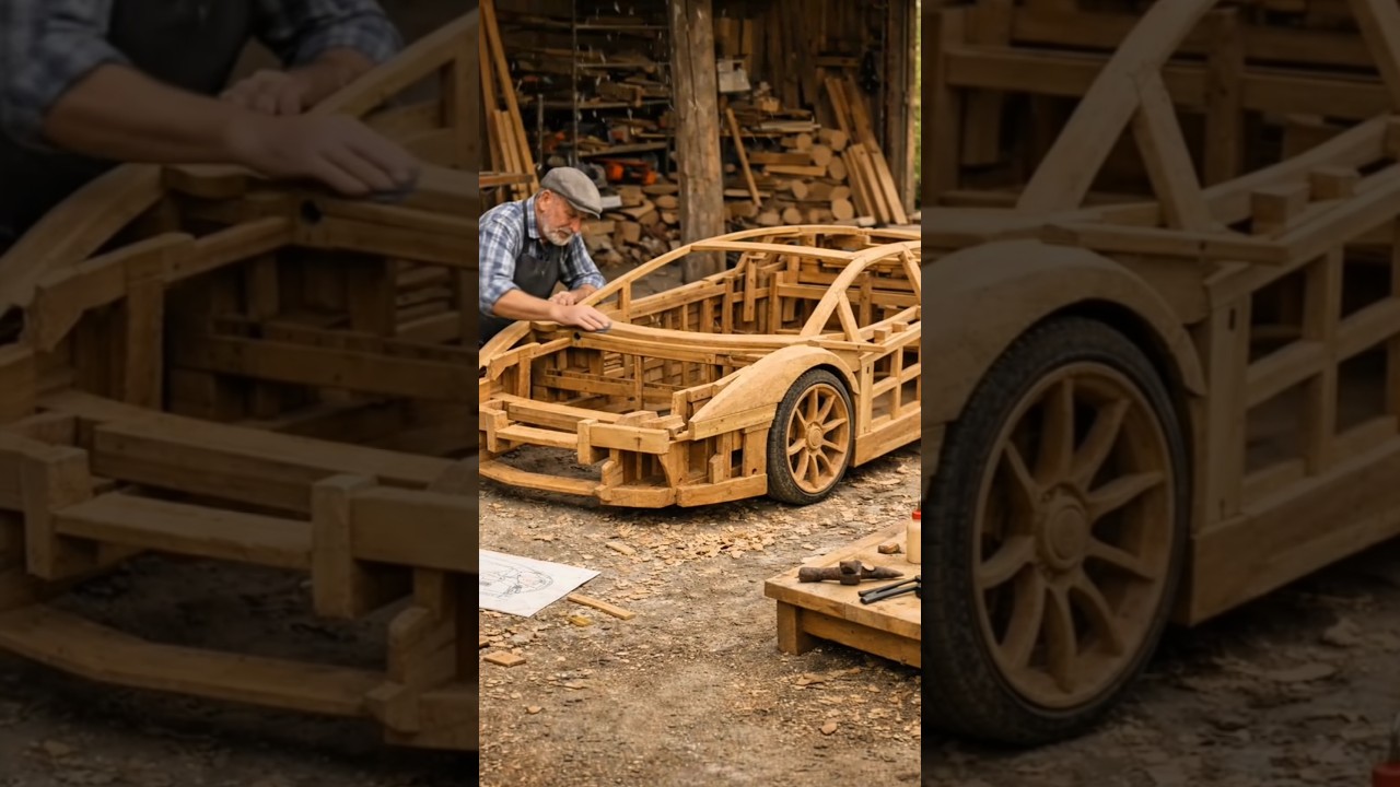 This old man built a Lamborghini from wood… 😳🔥