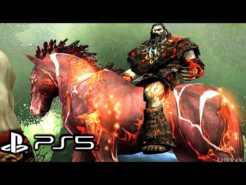 God of War 2 Remastered (PS5) - Barbarian King Boss Fight (4K 60FPS)