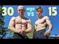 Russian Teen Muscle Flexing and is Compared to Older Friend | Muscle Natural Teen