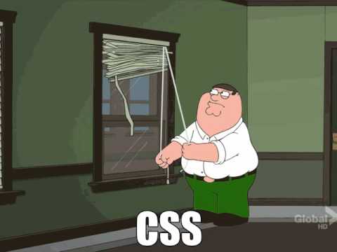 Peter Griffin programando CSS persianas