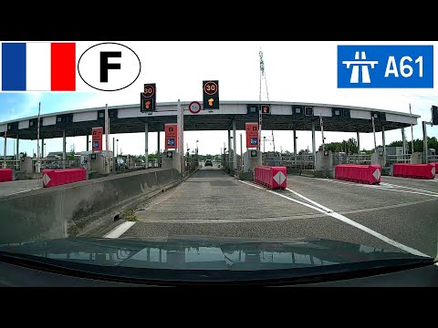 Driving in France: Autoroute A61 - Sortie 19 (A620 Toulouse) to Sortie 19.1 (Montgiscard)