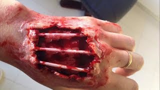 Hacked Hand With Exposed Bone - SFX Makeup Tutorial