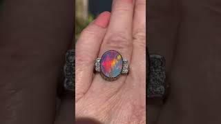 Download lagu Antique Art Deco Era 18ct White Gold Black Opal Doublet Diamond Ring Circa 1935 mp3