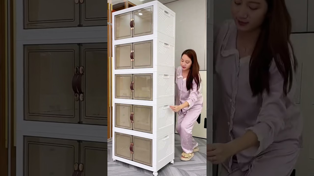 This folding storage cabinet has a large space, no odor, and a beautiful appearanc😱😱😱