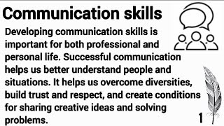 Essay on Communication skills | Writing & Reading & Listening Practice | Improve English