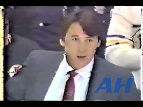 NHL Nov. 4, 1989 Lyndon Byers,BOS v Mike Hartman,BUF Boston Bruins Buffalo Sabres