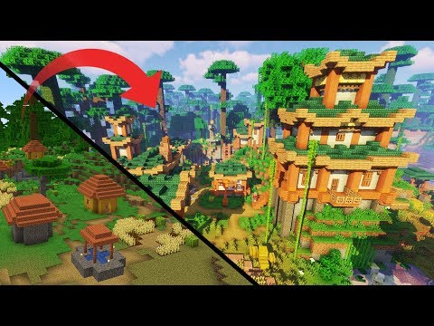 Transforming a 1.14 Savanna Village | Minecraft Build Timelapse