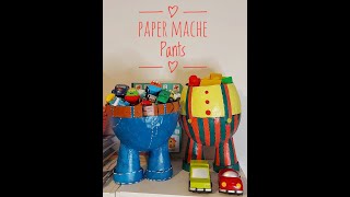 Paper Mache Pants #paper #glue #organiser #toyorganiser #color #balloons #papercups #recycled #decor