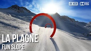 La Plagne Ski Restort, Funslope -  🇫🇷 France [4K HDR] Ski Tour
