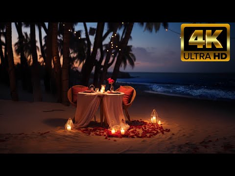 4K| Deniz  Sesi Romantik Akşam Yemeği 1 Saat | 14 Şubat | Relaxing | Romantic dinner 1 Hour
