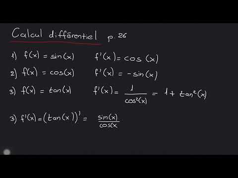 Dérivées des fonctions trigonométriques