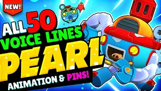 Brawl Stars PEARL Voice Lines, ALL Pins & Animations #brawlstarsupdate