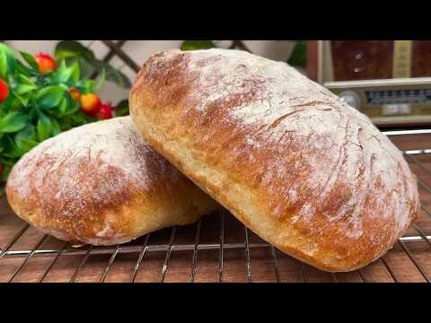 Easy No-Knead Traditional Bread (4 Ingredients) | Crispy Crust, Childhood Classic