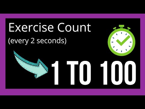 100 count starting from 1 to 100 very 2 seconds. Great for exercise count or training count.