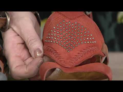 Miz Mooz Leather Cut Out Sandals w/ Stud Details - Tessa on QVC