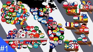 Countryballs Battle of Continents Marble Race #1 | Europe vs America  vs Asia vs Africa