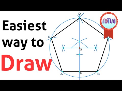 How to draw a Pentagon | Easiest way to draw a pentagon