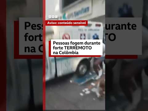 Pessoas fogem durante forte TERREMOTO na Colômbia