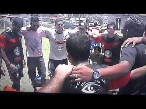 JUNIOR GOLEIRO DO MONTE CRISTO FALANDO  COM O GRUPO APOS  A VITORIA