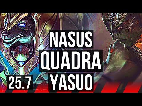 NASUS vs YASUO (TOP) | Quadra, 47k DMG, 6 solo kills, Legendary, 19/5/10 | KR Diamond | 25.7