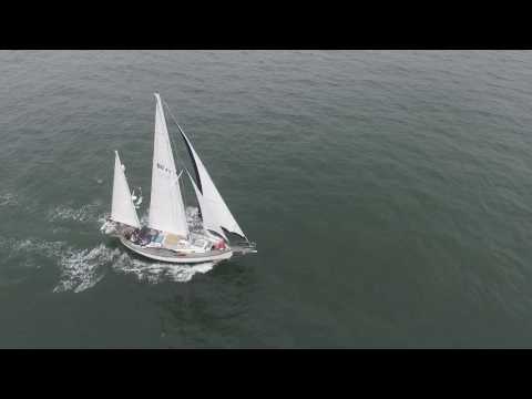 Hans Christian 43 Sailing Outside SF Harbor