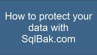 SqlBak YouTube Video