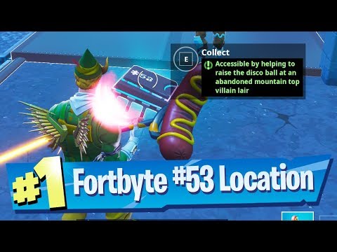 Fortnite Fortbyte #53 Location - Accessible by helping to raise Disco Ball at abandoned Villain Lair