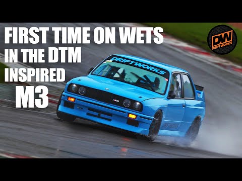 450hp DTM inspired BMW E30 M3 on wets at Donington Park