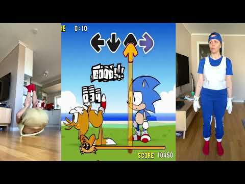 Friday Night Funkin Ordinary Sonic vs Tails Spinning In Real Life
