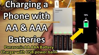 Panasonic AA & AAA Battery charger with USB power bank function