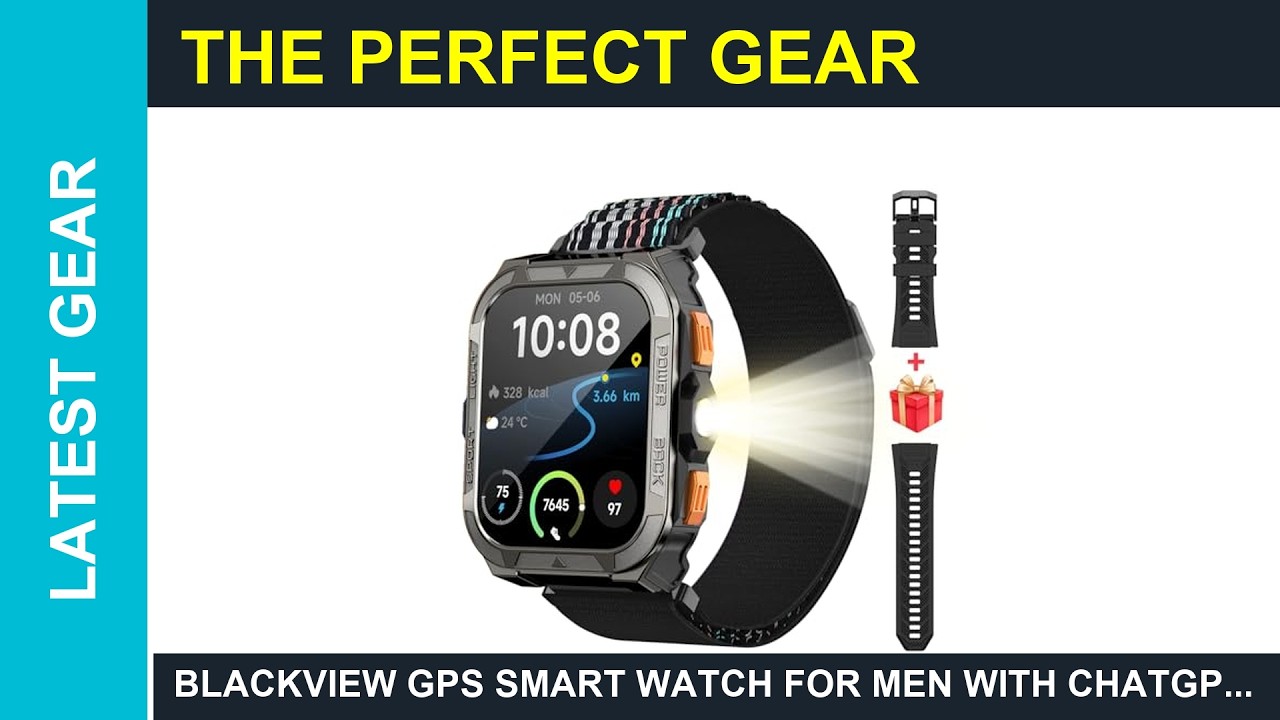 Miniatura da avaliação em vídeo de Smartwatch Blackview Militar Feminino com GPS e ChatGPT