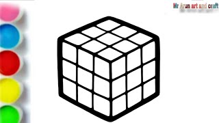 ✨ 3D Rubik's Cube Drawing Tutorial | Step by Step for Kids
