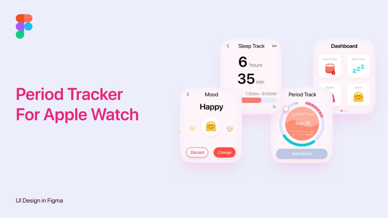 How to Design a Period Widget for Smart Watch in Figma | UI Design