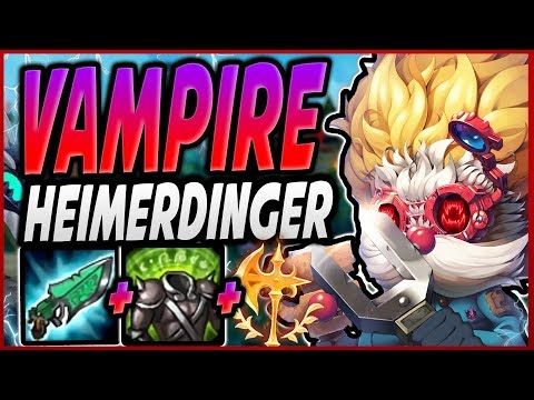 New Conqueror makes Heimerdinger an actual VAMPIRE in the Midlane! Broken healing and regen!