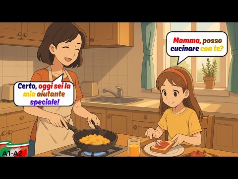 Impara l’italiano: dialoghi quotidiani madre-figlia 👩‍🍳 per principianti (A1–A2)