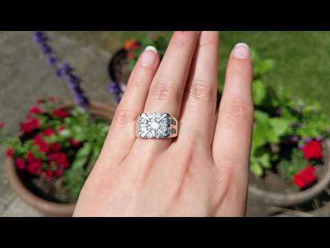 2 Ct. Round Channel Set Sun Burst Style Men's Ring - TwoBirch TB-GR-0080-WG-P