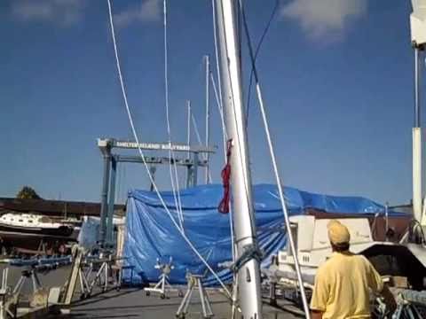 Jeanneau 53  Mast  stepping & install By: Ian Van Tuyl