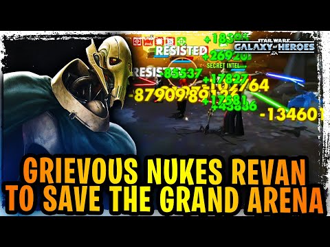 General Grievous NUKES Darth Revan to Save the Day! Top 50 Grand Arena Domination in SWGoH