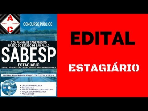 Edital + Material de Estudo - Concurso SABESP 2018 - Estagiário